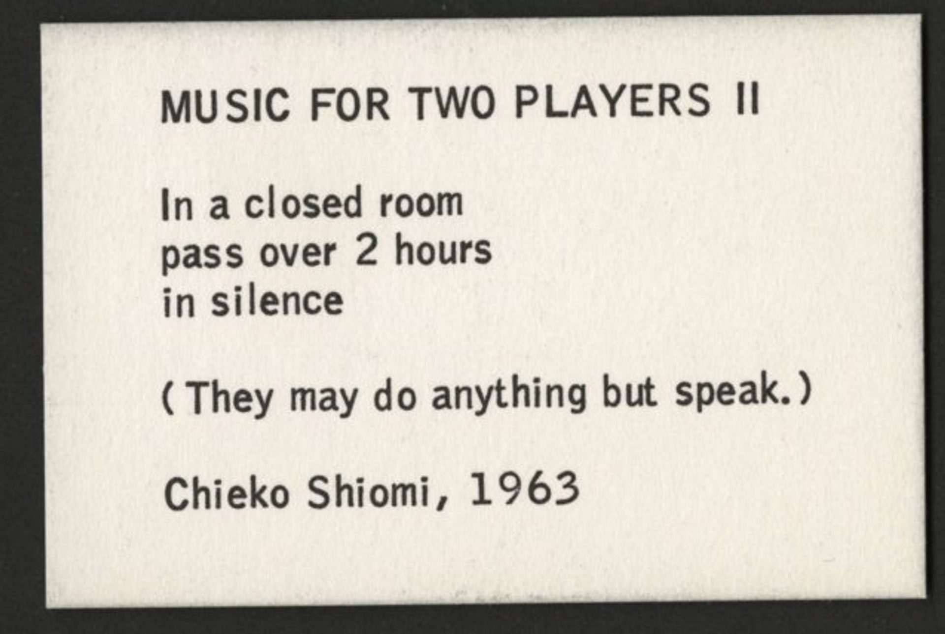 Music for two players