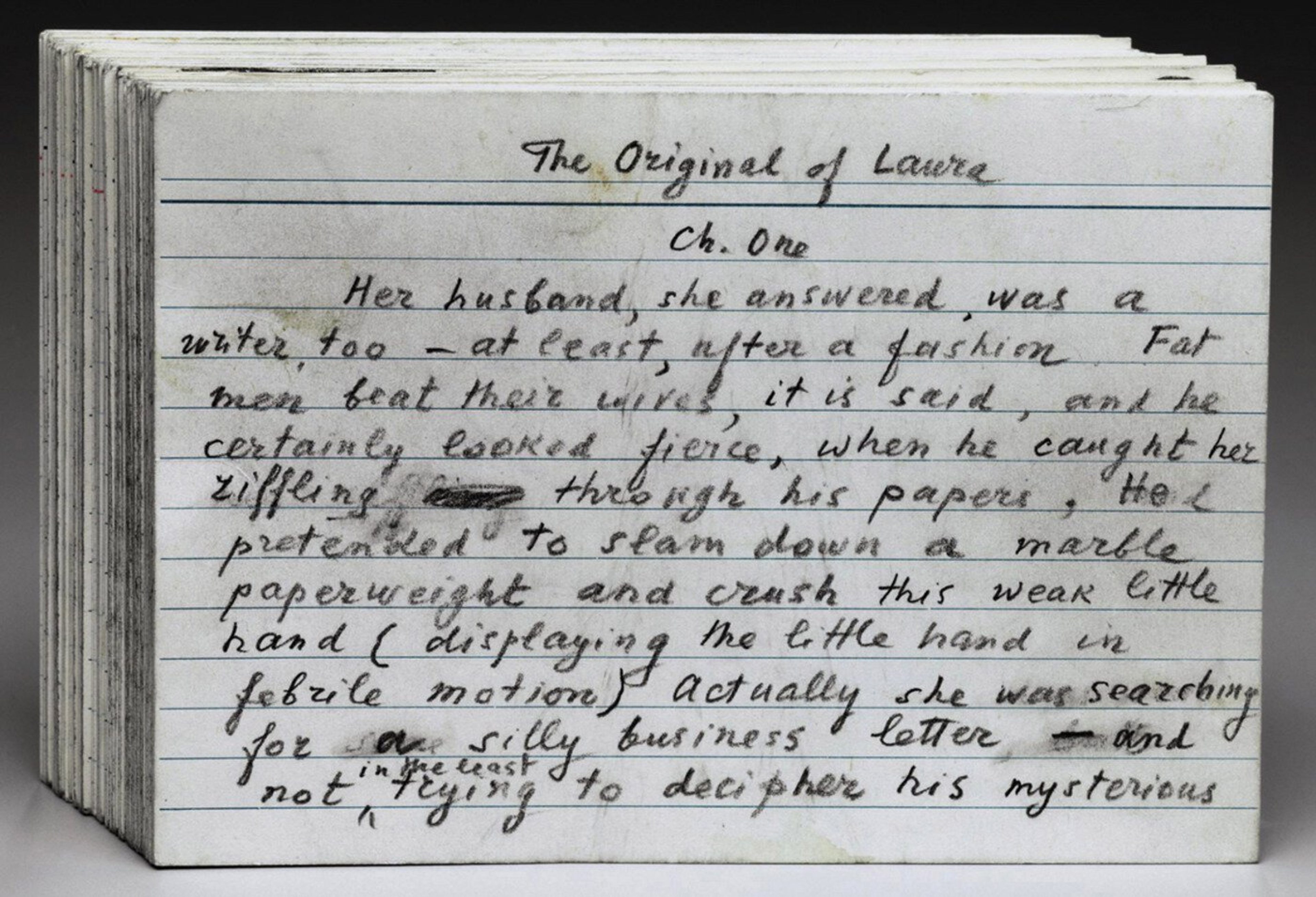 Autograph manuscript of The Original of Laura