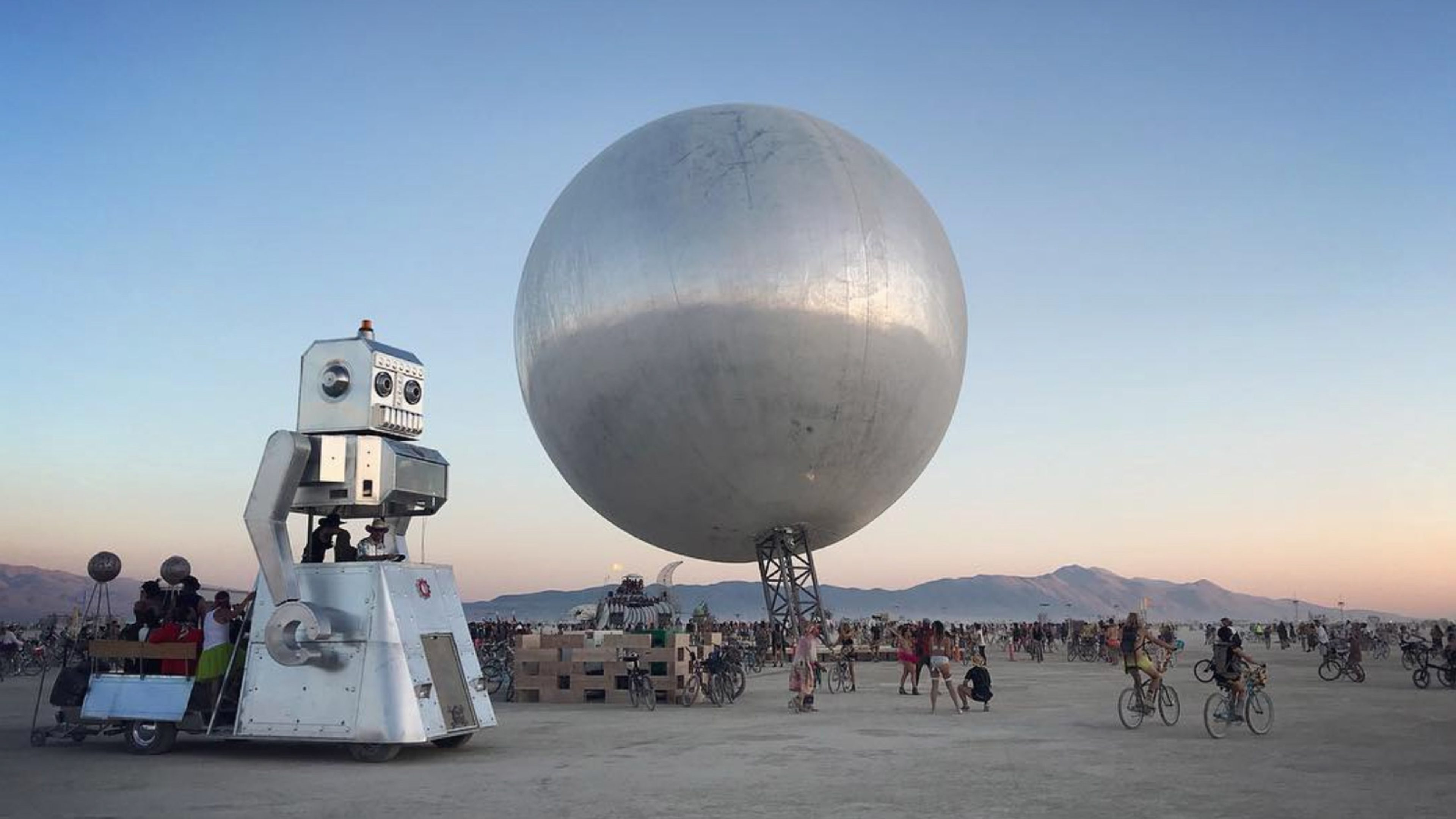Mirrored Orb at Burning Man Festival