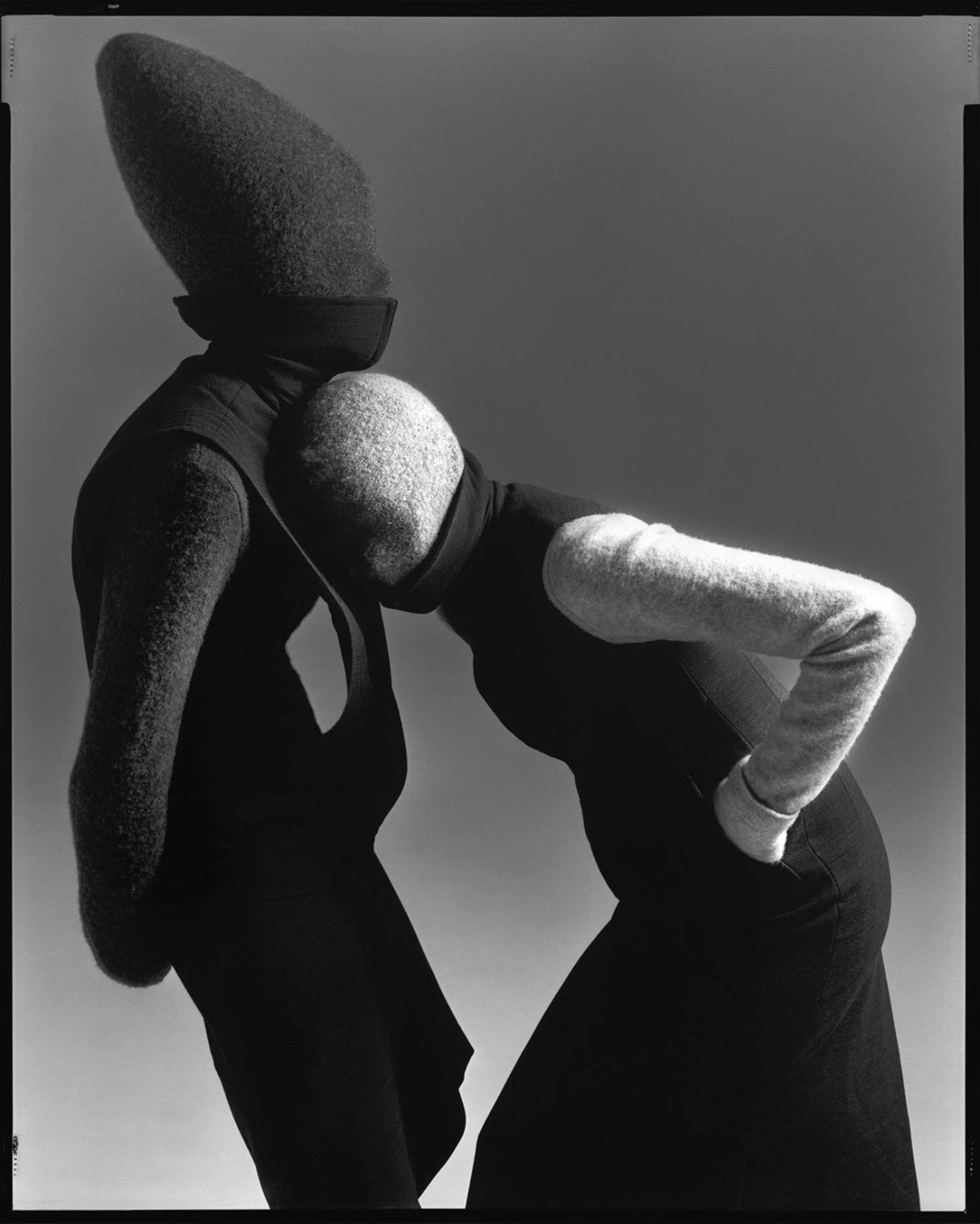 Carmen Kass and Audrey Marnay, dresses by Hussein Chalayan