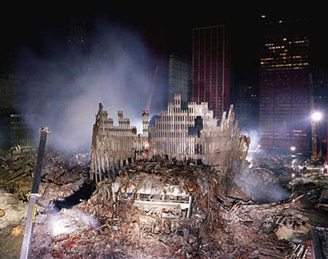 Looking Northeast from the World Financial Center, across West Street to the World Trade Center Site, September 25