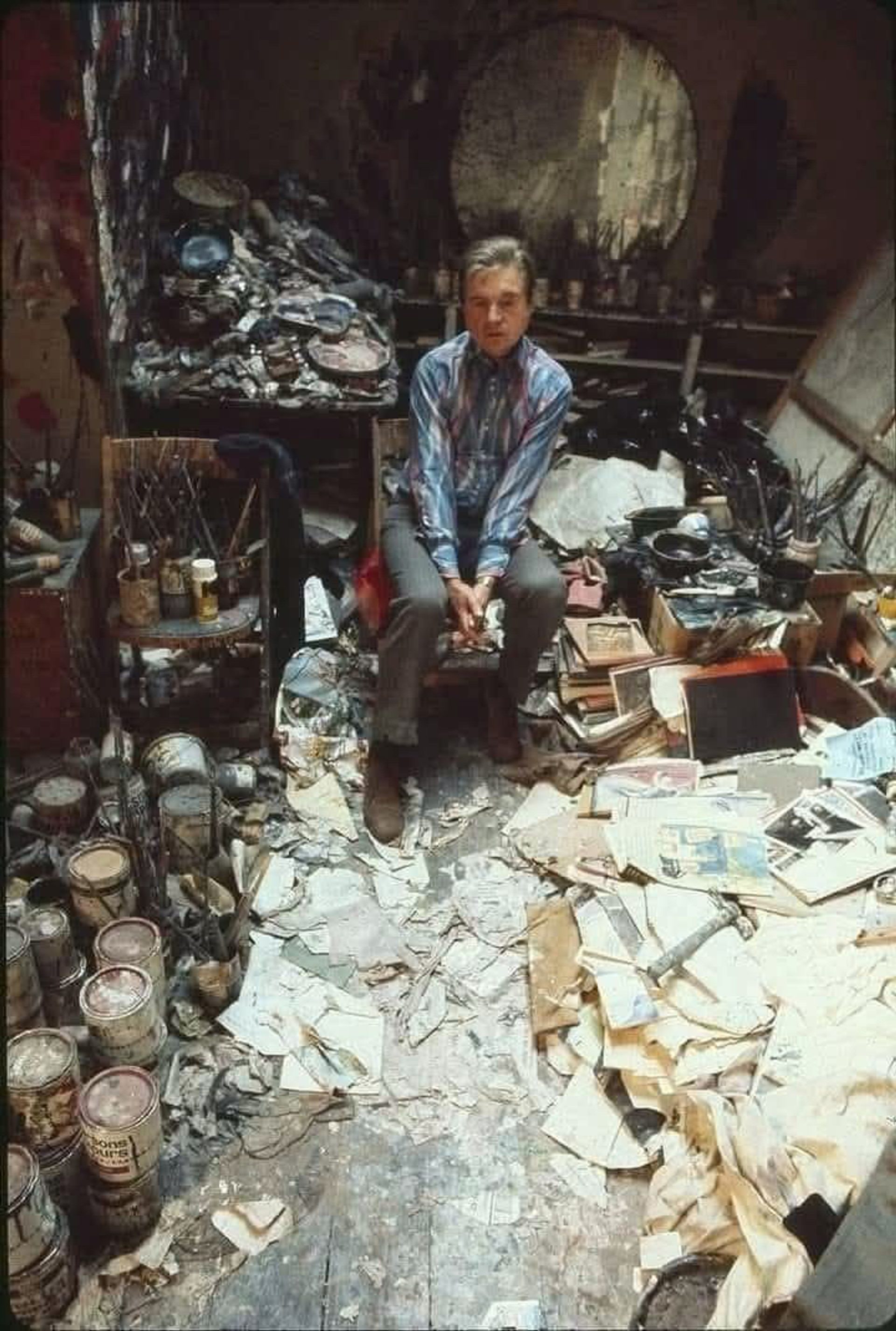 Francis Bacon in his studio