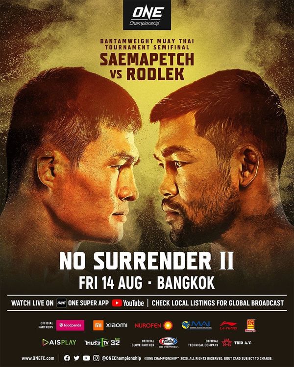 Saemapetch derrota a Rodlek y Dechsakda derrota a Kongtoranee en ONE: No Surrender II y Muaymanwansuk