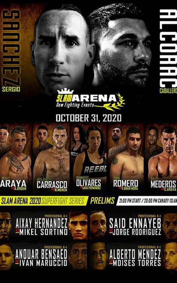 Alcorac Caballero derrota a Sergio "Dinamita" Sánchez en Slam Arena 2020 K1 Edition en Gran Canaria
