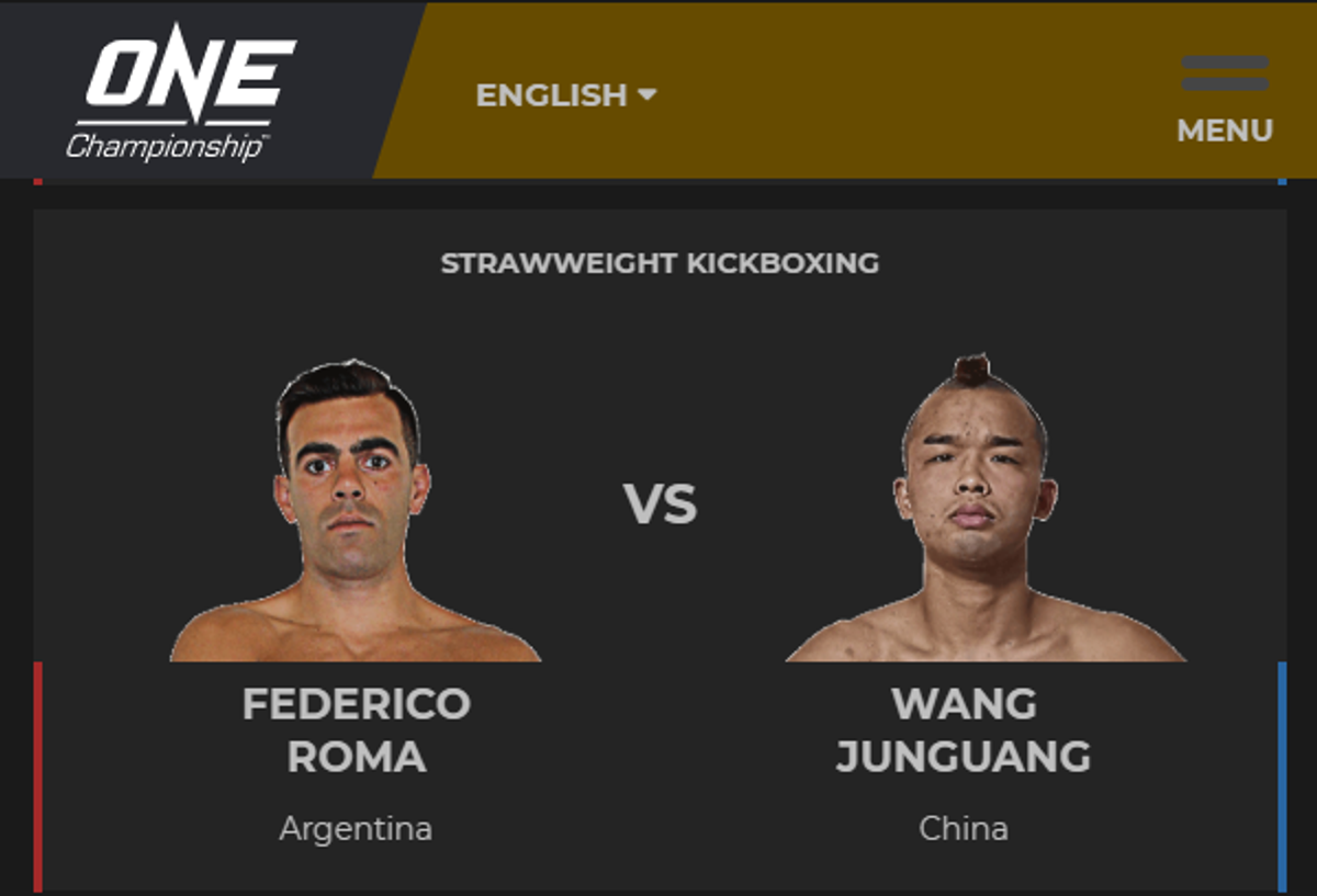Federico Roma y Wang Junwang se enfrentan en ONE Championship