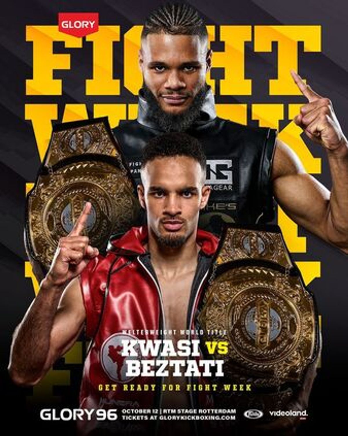 Chico Kwasi, Donovan Wisse y Regian Eersel salen con cinturones en Glory 96 y ONE Fight Night 25