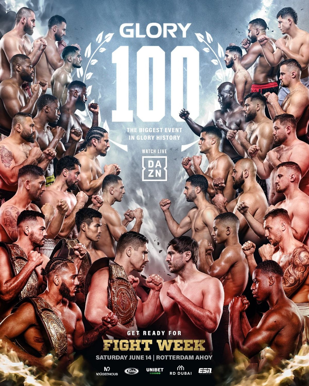 Mory Kromah, Anis Bouzid, Tariq Osaro y Nico Horta clasifican a la final del torneo peso completo y Sergej Maslobojev conquista título en Glory 100