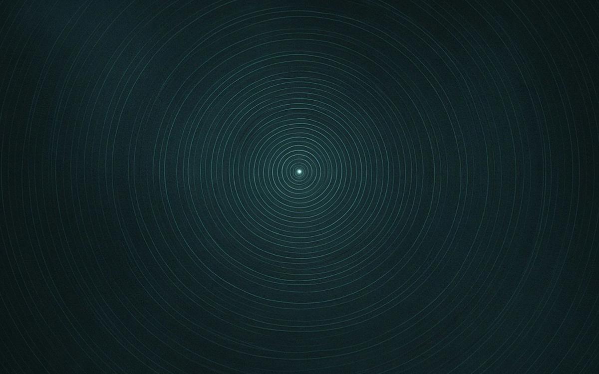Abstract cover art: near-black concentric contour rings receding toward one pale cyan point, where scattered qualitative signals resolve into one answer.