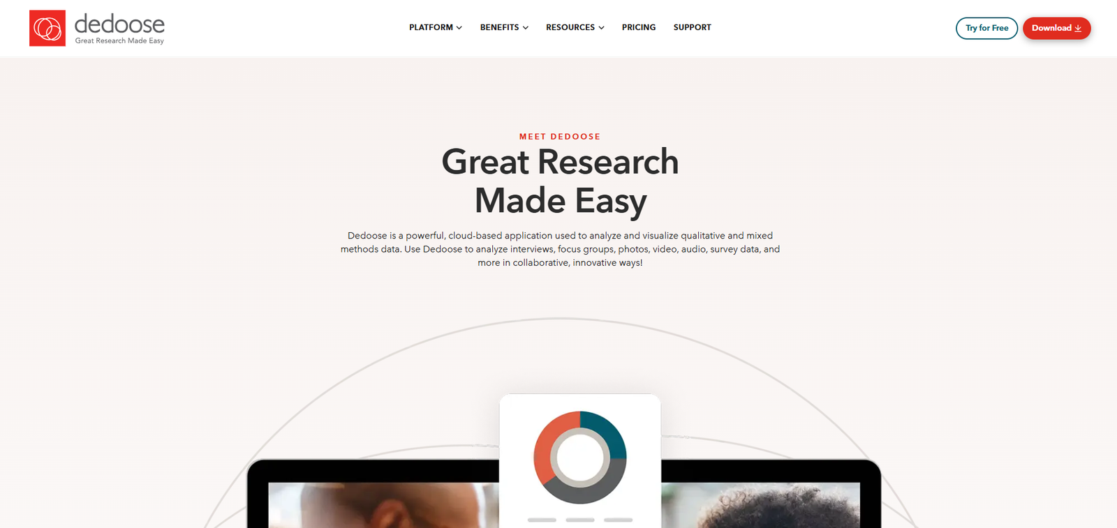 Dedoose homepage