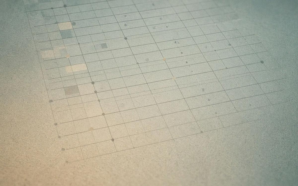 Abstract cover art: a soft blue-green grid of rows and columns filling in cell by cell, with a few brighter cells marking key focus-group moments.