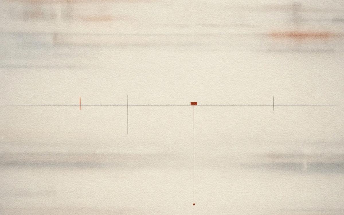 Abstract cover art: a single cream and rust interview timeline with marked evidence moments, one hairline thread tying a finding back to its source.