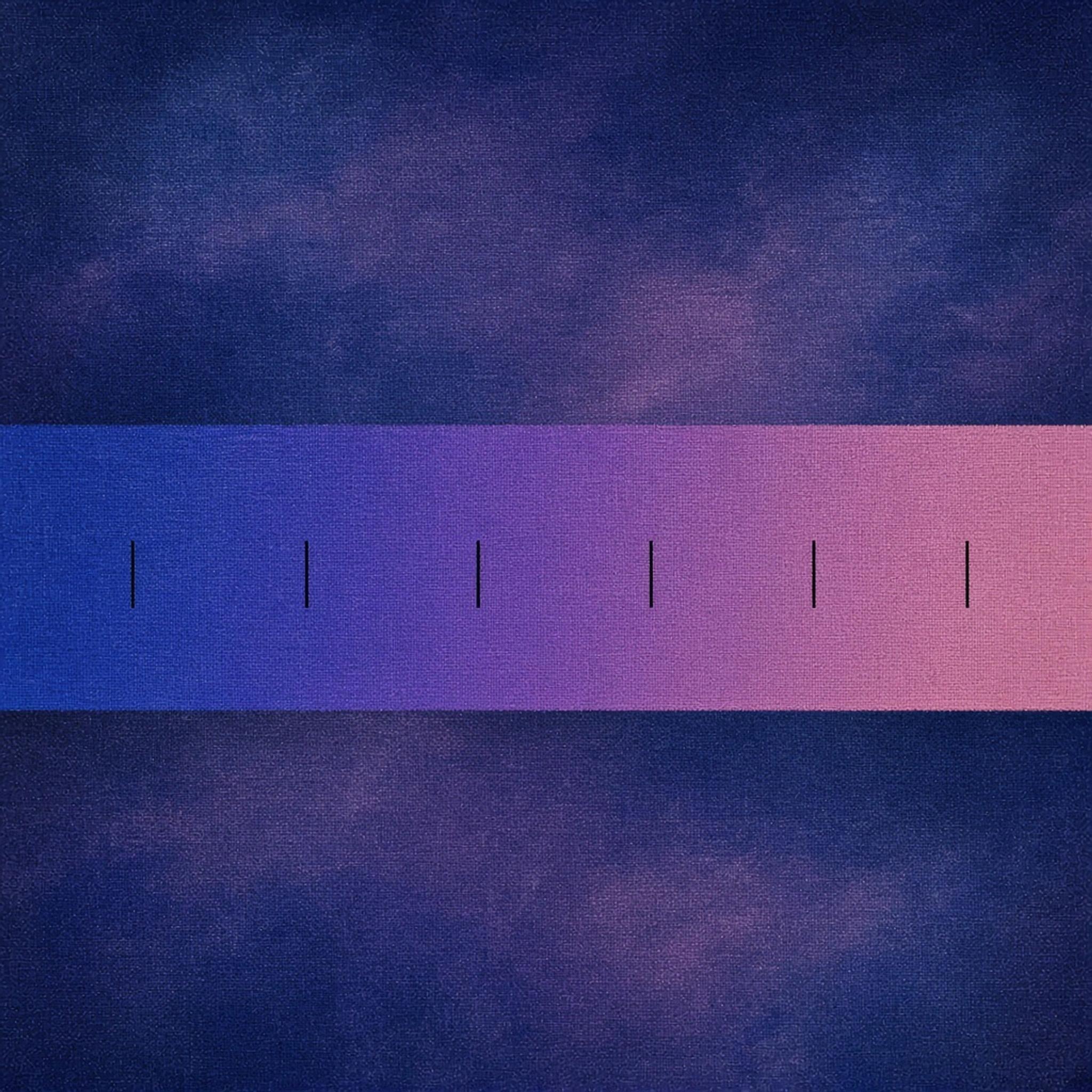 Abstract cover art: parallel fields of violet and dusty-pink light sharing one structure but shifting from cool and sparse to warm and dense across a scale.