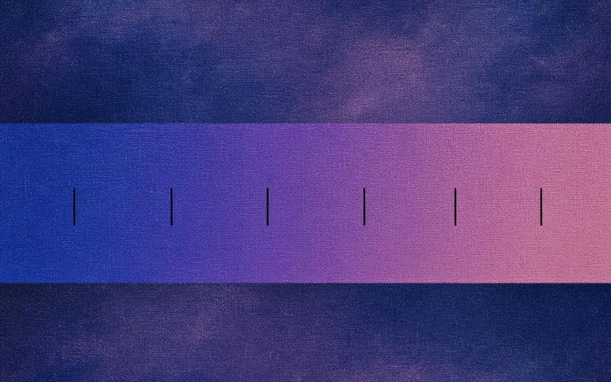 Abstract cover art: parallel fields of violet and dusty-pink light sharing one structure but shifting from cool and sparse to warm and dense across a scale.