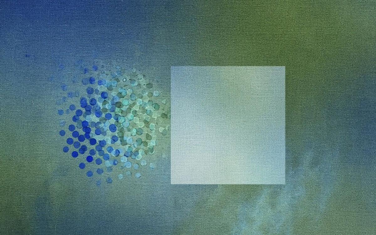 Abstract cover art: a dense cobalt field of small cells resolving into one clean slide-shaped rectangle, as raw survey data becomes a finished report.