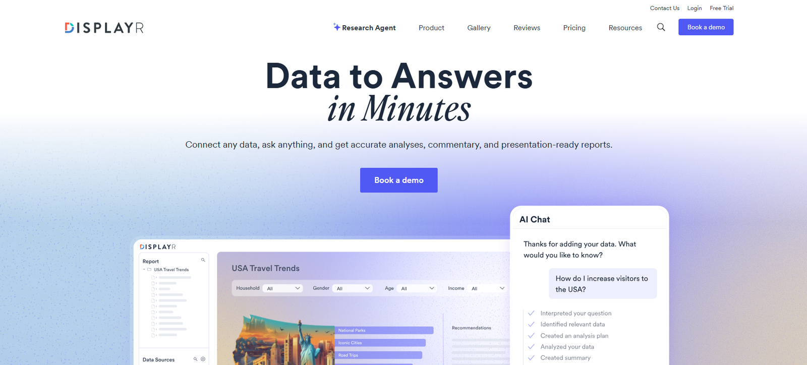displayr homepage