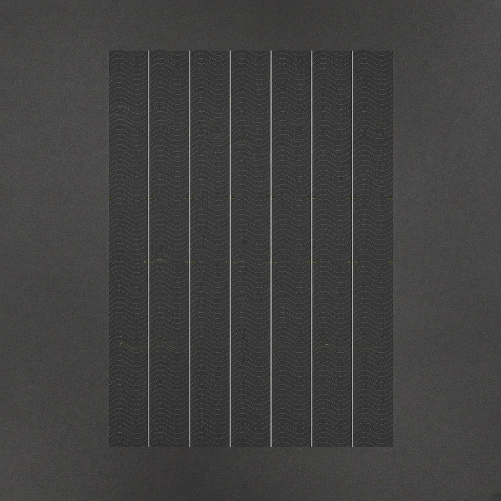 Abstract cover art: seven charcoal contour panels at varying densities with pale lime checklist ticks at matching heights, comparing text analysis alternatives.