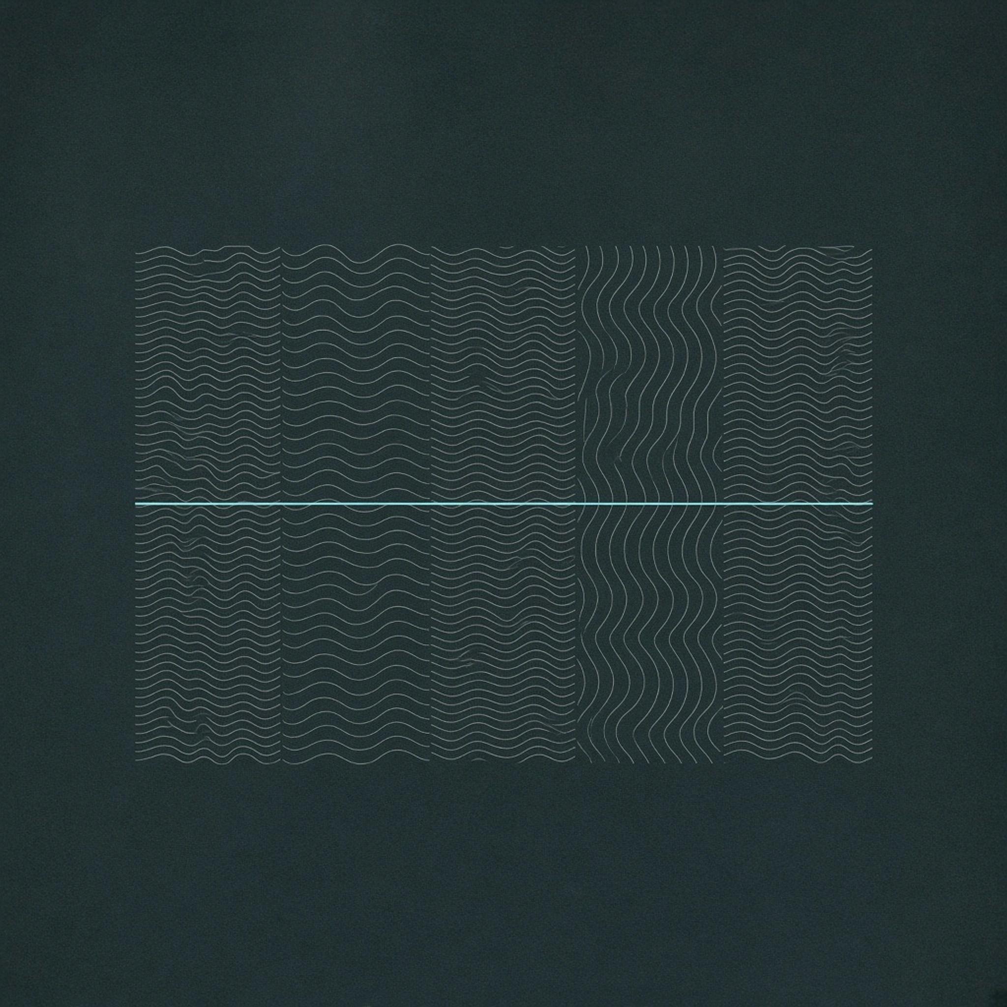 Abstract cover art: five dark teal contour fields at different line spacings, crossed by one pale cyan benchmark line, comparing open-end coding alternatives.