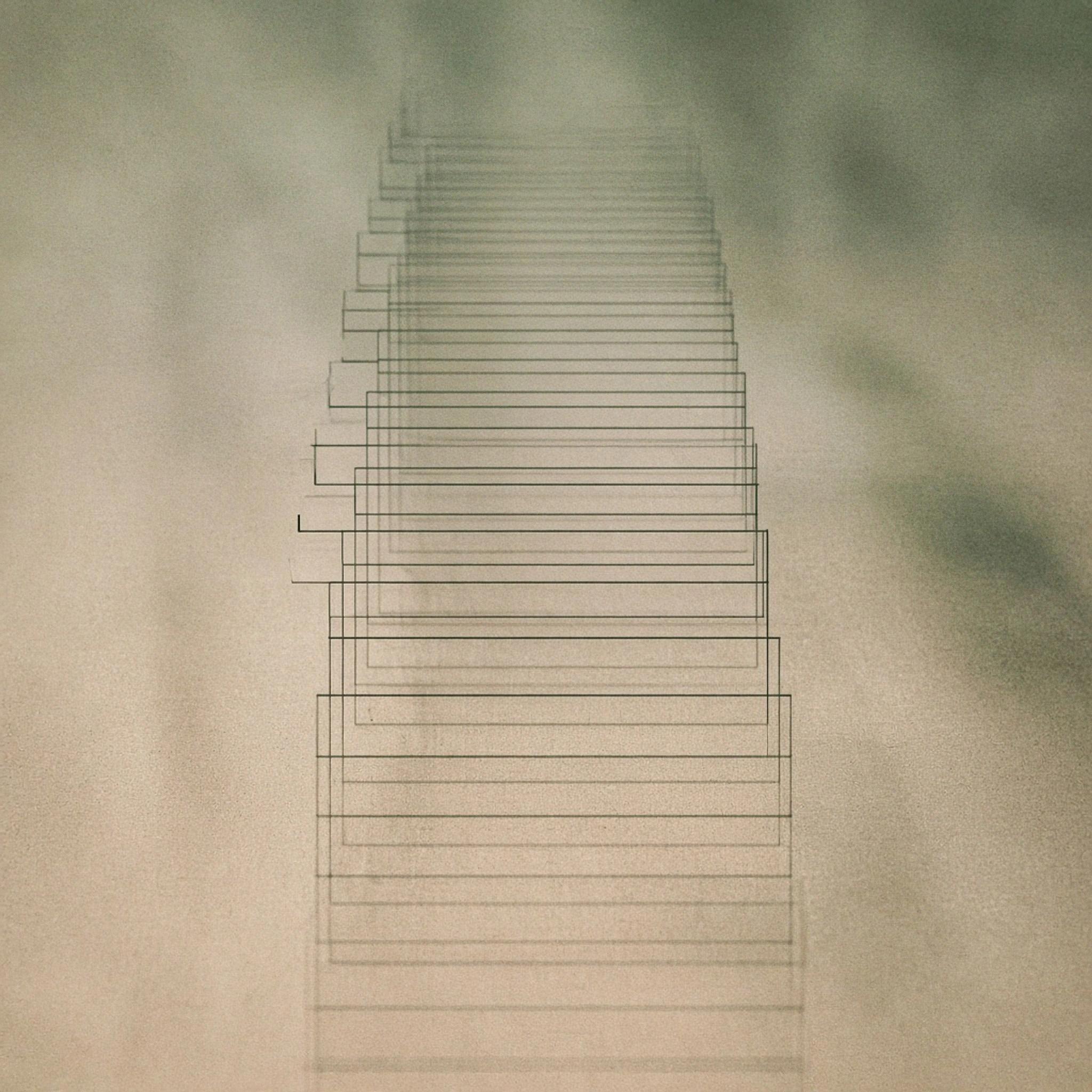 Abstract cover art: a tall nested hierarchy of stepped rows and hairline rules on warm sand, with two branches in focus, forming a coding frame.