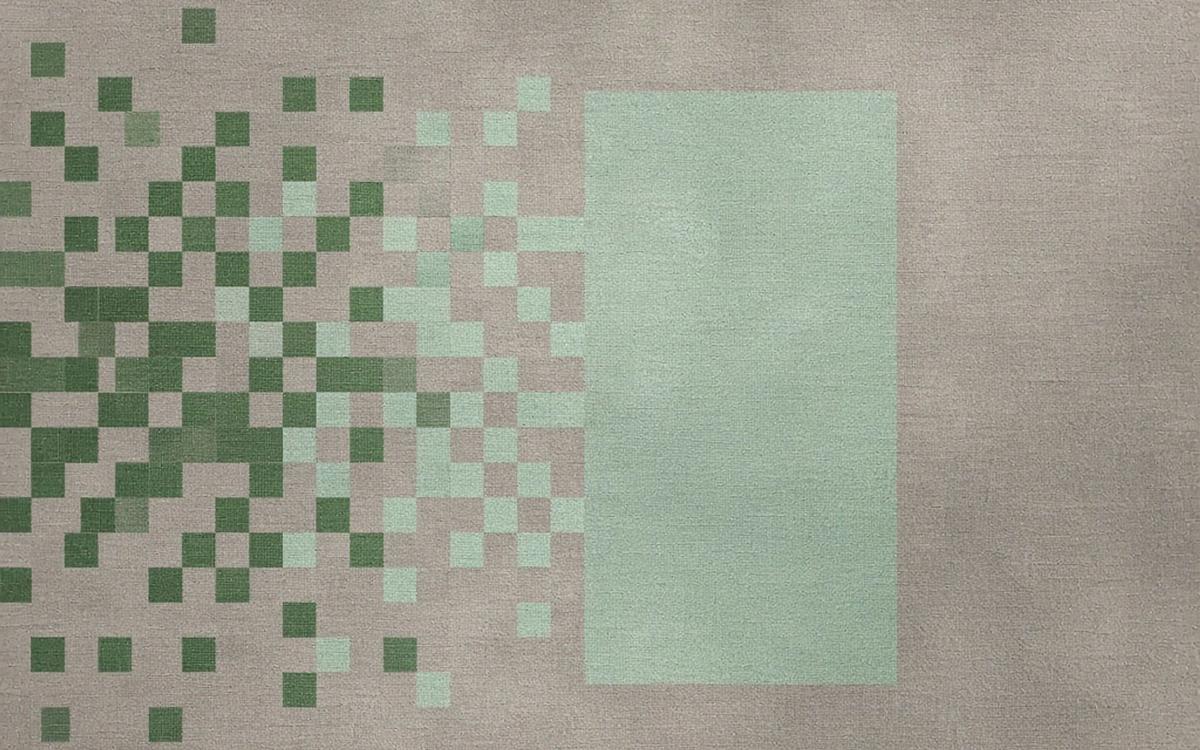 Abstract cover art: a dense field of forest-green cells resolving rightward into one clean slide-shaped rectangle, as coded open-ends become a deliverable.