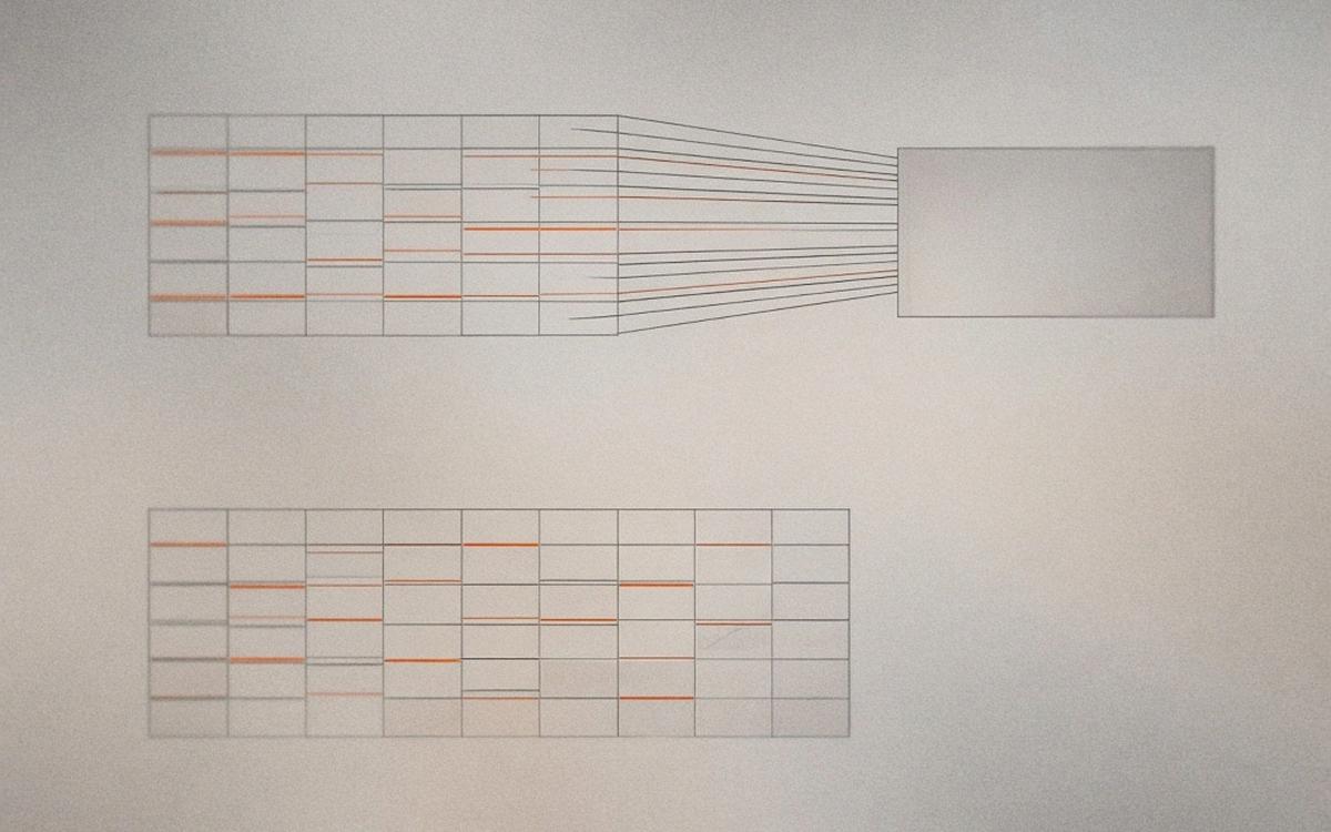 Abstract cover art: two parallel grid workflows on cool gray, the upper resolving into a clean slide-shaped rectangle while the lower is still mid-grid.