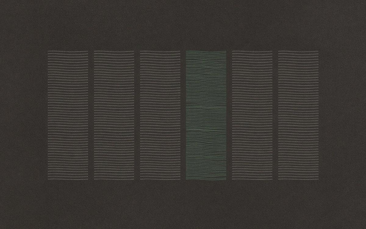 Abstract cover art: six charcoal contour bands of the same pattern at different densities, comparing focus-group analysis tools against one measure.
