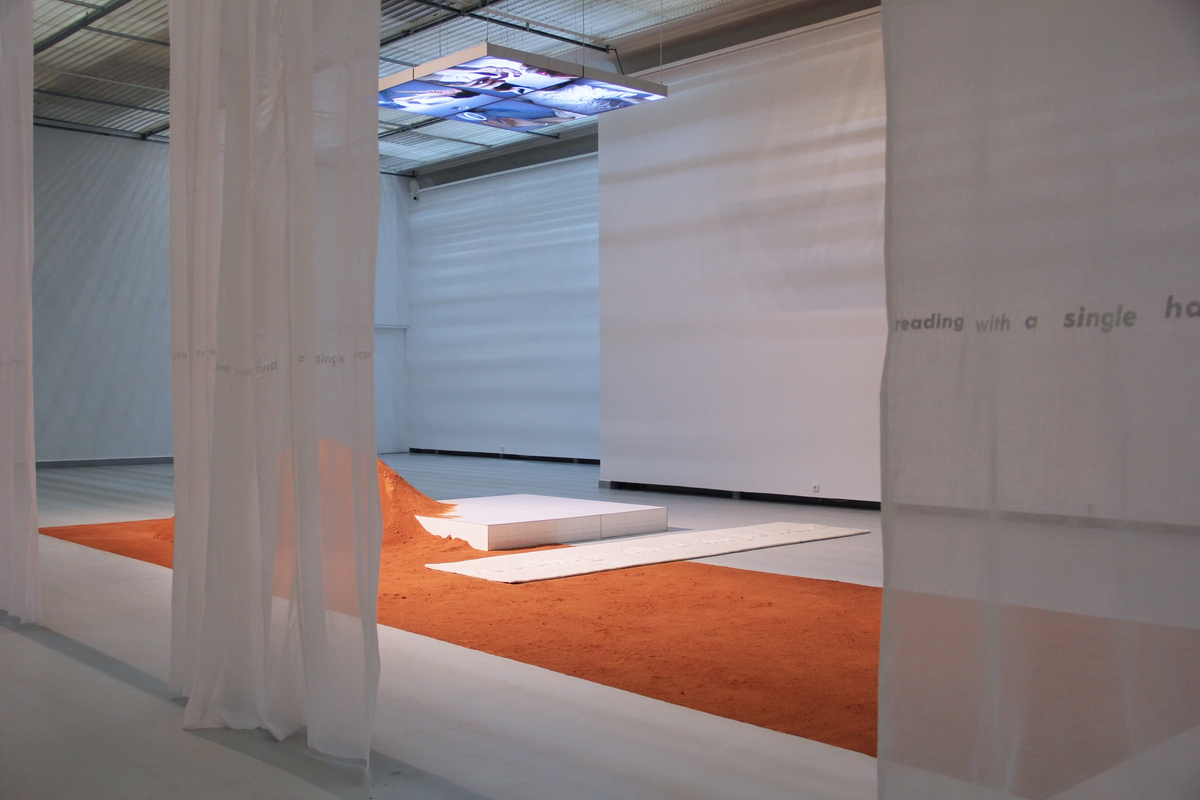  YGRG 14X: reading with a single hand, 2017 [installation view]