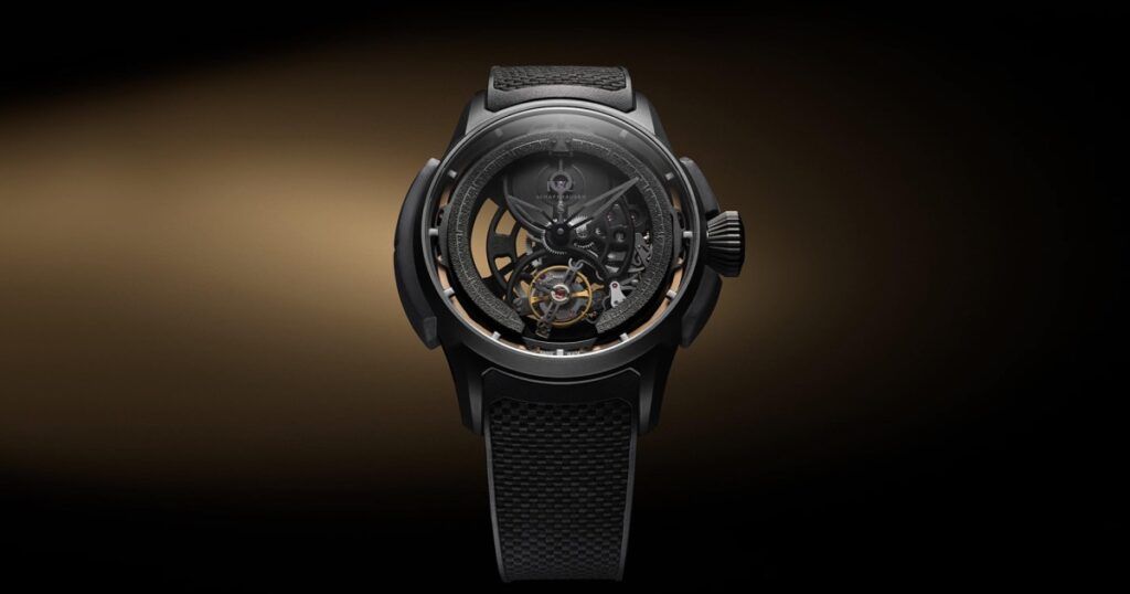 IWC Big Pilot's Watch Shock Absorber Tourbillon Skeleton XPL in Ceratanium luxury timepiece
