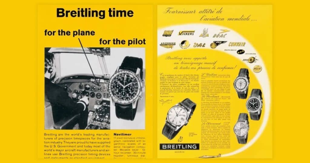 Vintage Breitling cockpit chronograph from 1936 WWII era aircraft dashboard
