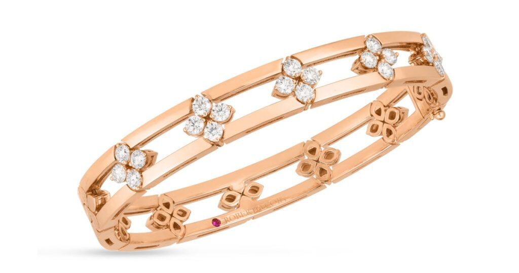 Roberto Coin Love in Verona bangle design showing narrow silhouette and layering capability