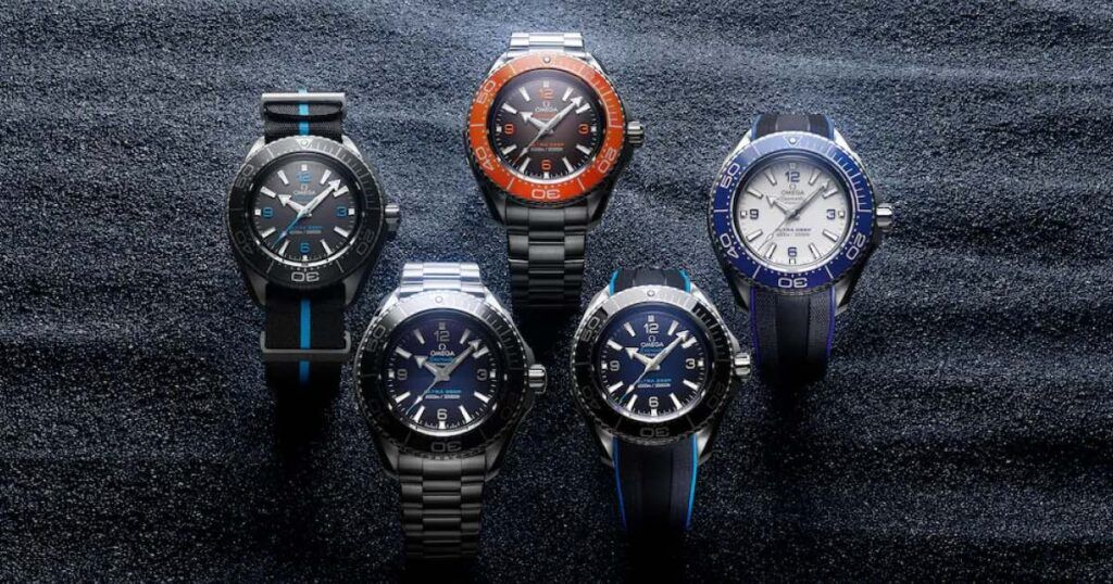 Luxury Omega Seamaster crafted from stainless steel, gold, titanium and ceramic materials