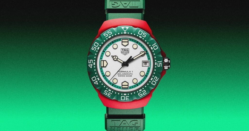 TAG Heuer F1 Solargraph luxury watch showcasing retro racing heritage and bold design
