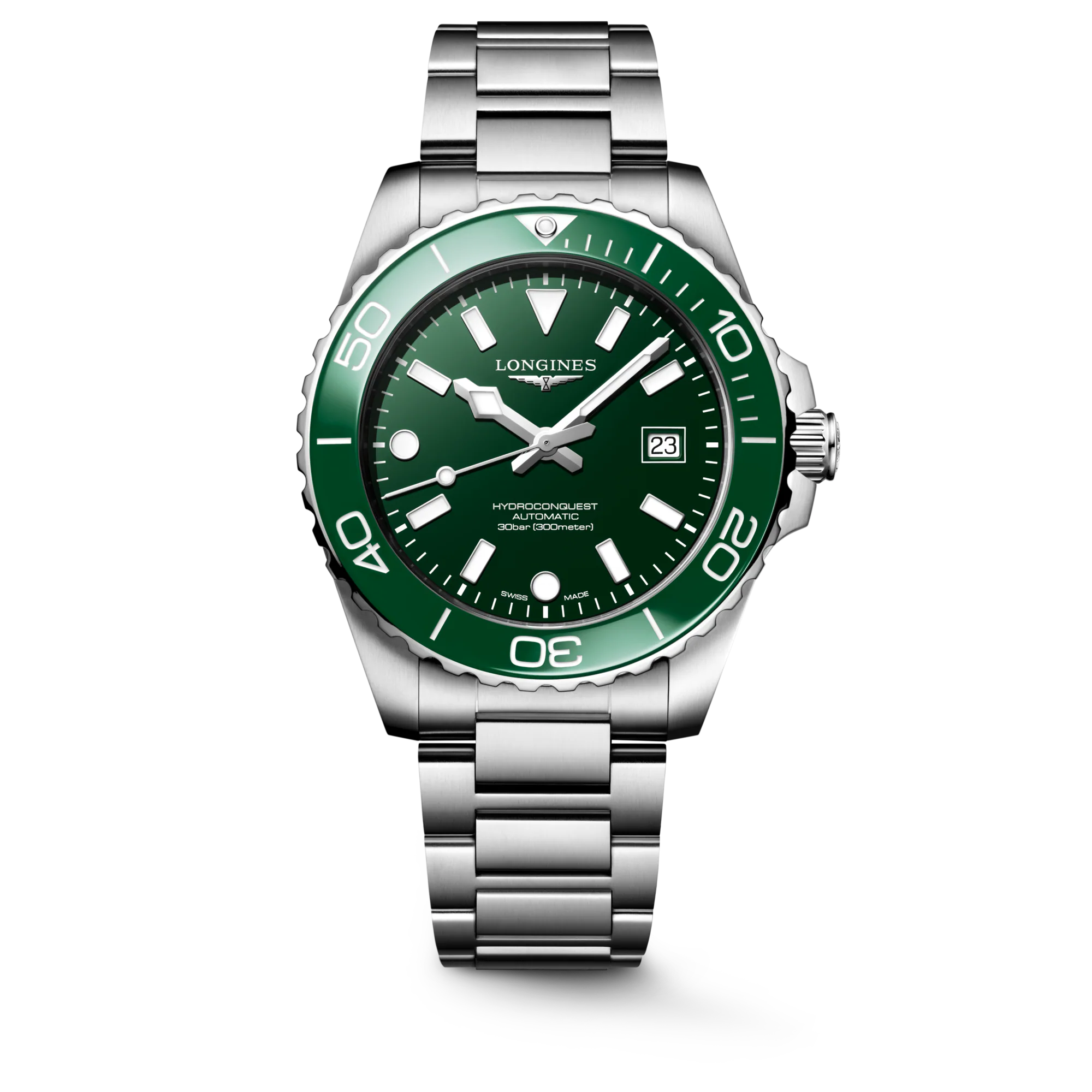 Longines HydroConquest 42mm green dial verdant green ceramic bezel ref L3.788.4.06.6