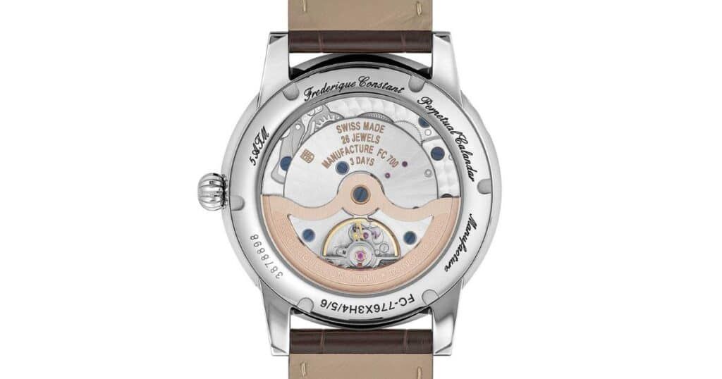 Frederique Constant 40mm stainless steel dress watch case with slim profile