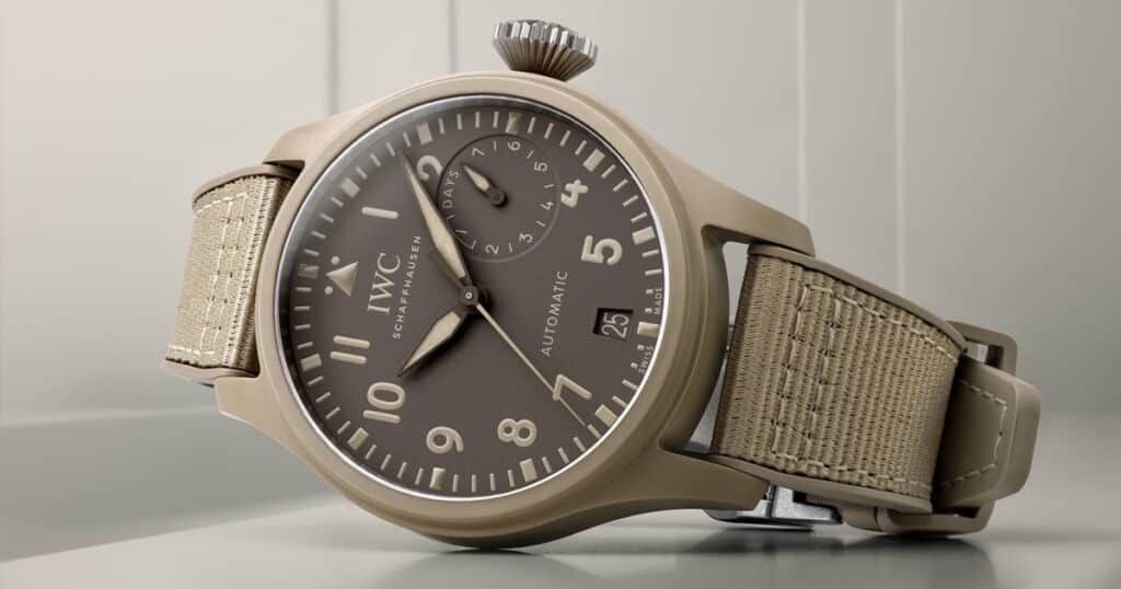 IWC Big Pilot TOP GUN Mojave Desert edition luxury timepiece in sand colorway