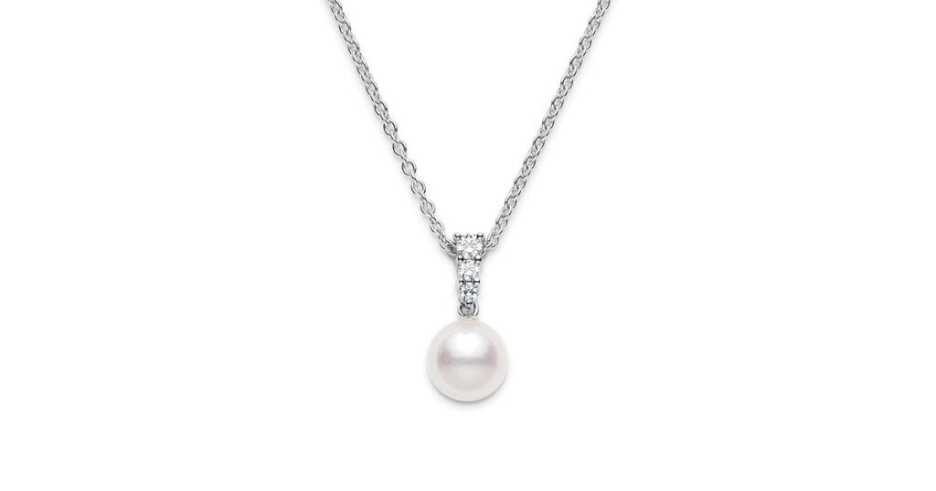 Mikimoto Morning Dew pearl necklace displaying lustrous pearls and elegant design