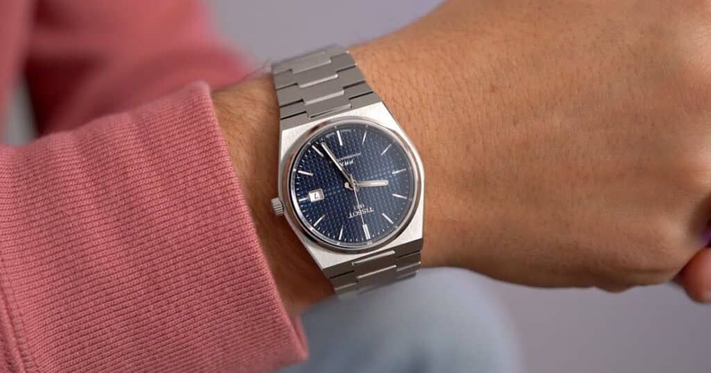 Tissot PRX original 1978 luxury watch with integrated bracelet and tonneau case design