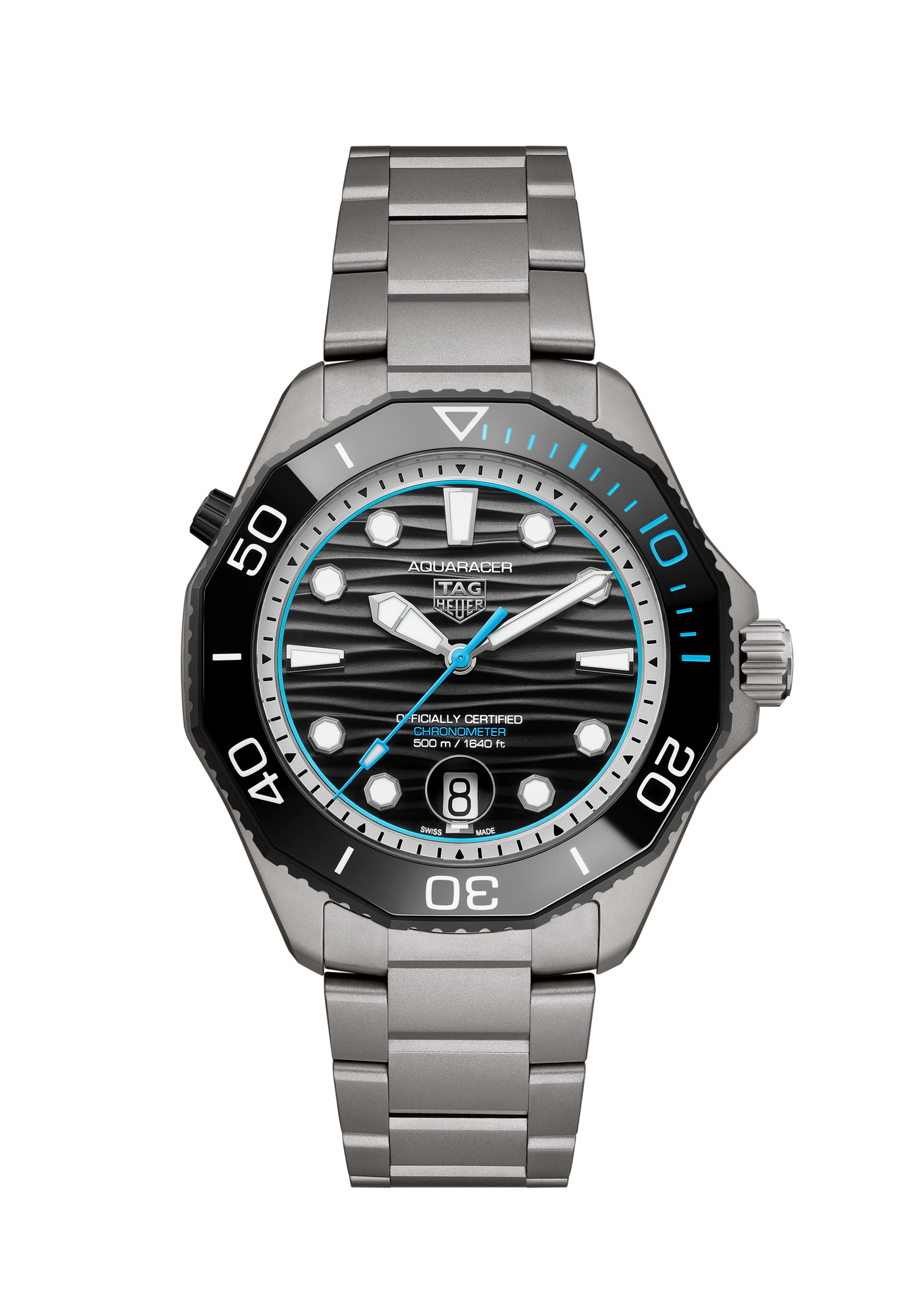 TAG Heuer Aquaracer Professional 500 Date WBP5182.BF0010 42mm sandblasted titanium rated to 500 metres