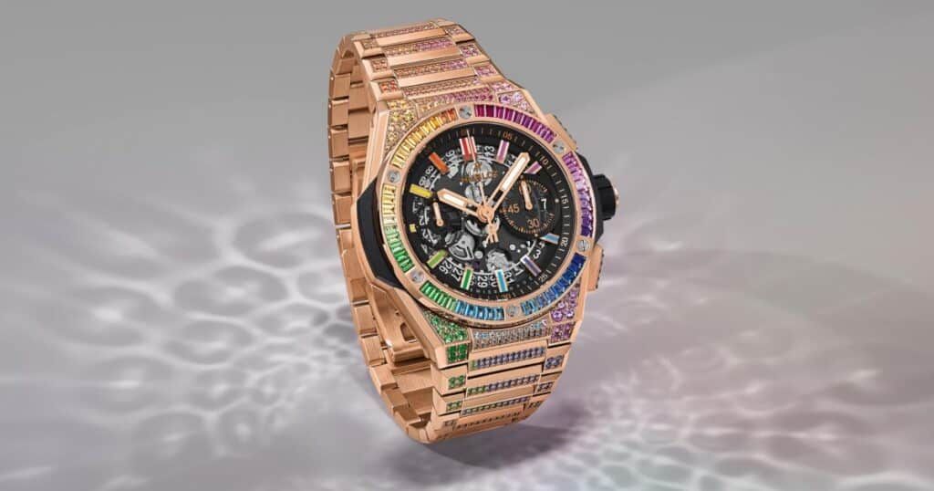 Hublot luxury watch with fusion materials showcasing bold innovative design and modern style