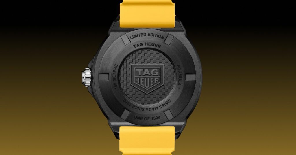TAG Heuer Formula 1 Solargraph 38mm case featuring lightweight materials and sporty build