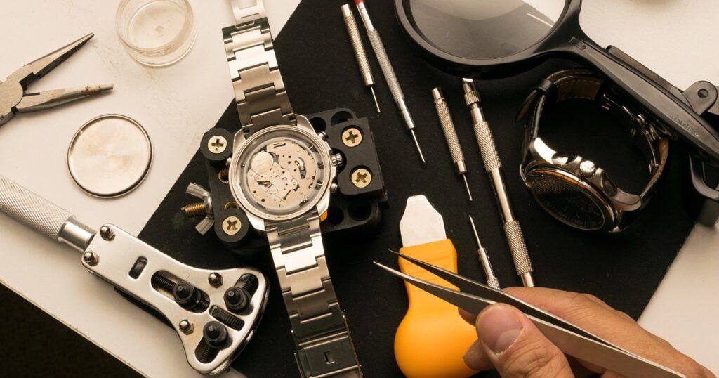 Professional watch service tools and equipment at La Maison Monaco jewelry store