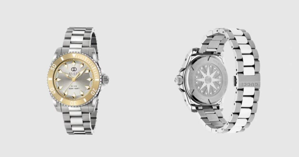 Gucci Dive stainless steel women's watch with Swiss diving specs and Italian style