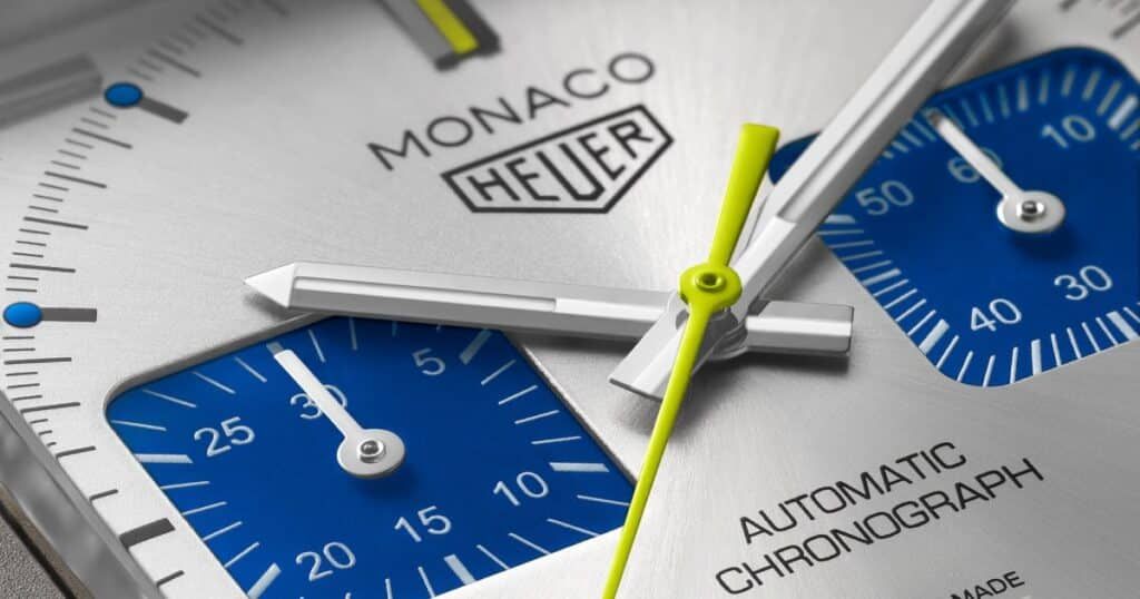 TAG Heuer Monaco French Racing Blue chronograph with titanium case and blue subdials