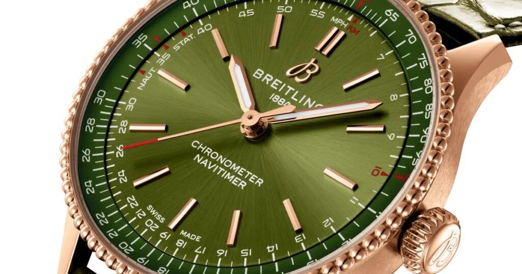 Breitling Navitimer aviation chronograph watch with signature slide rule bezel