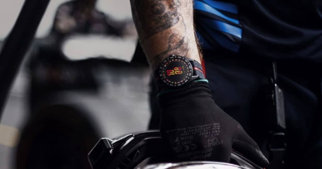 TAG Heuer titanium smartwatch inspired by Oracle Red Bull Racing F1 team design