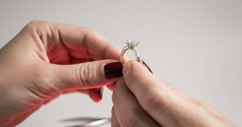 Luxury jewelry with missing diamond stone requiring professional gem replacement service