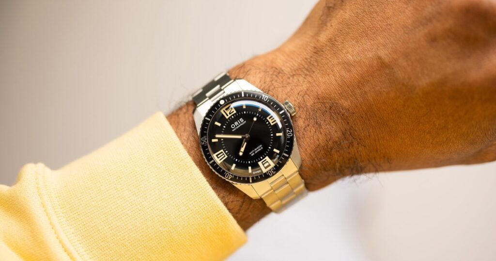 Oris Divers Sixty-Five retro dive watch with heritage 1960s design and bronze bezel