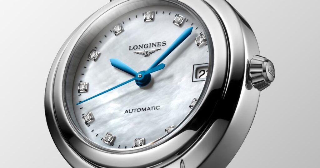 Longines PrimaLuna 26.5mm Swiss luxury women's watch with mother-of-pearl dial