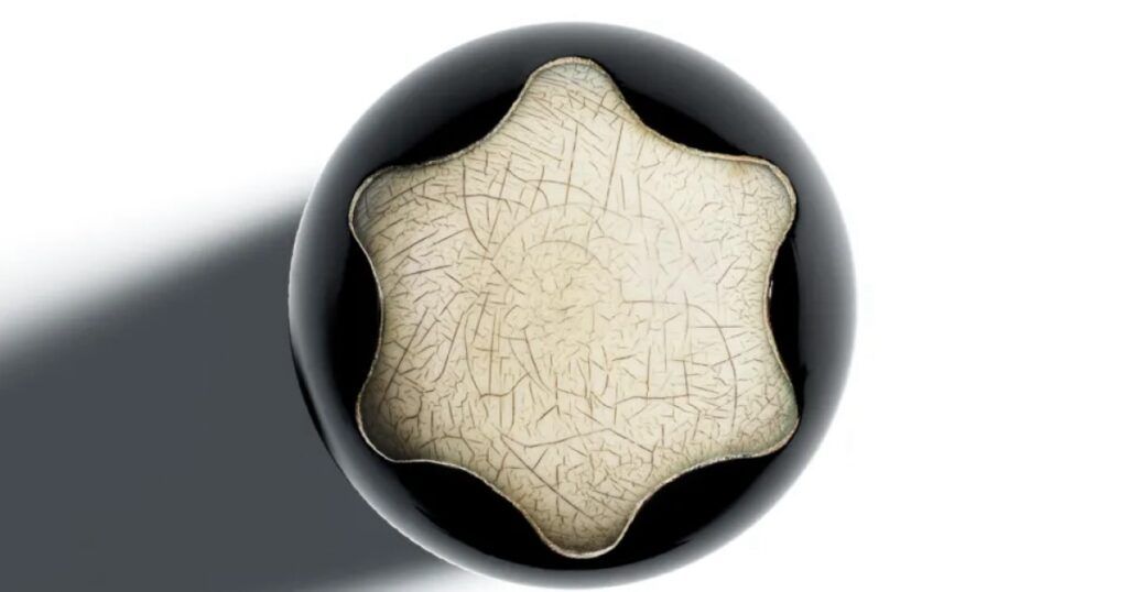 Montblanc star emblem inspired by Mont Blanc mountain's six glacial valleys