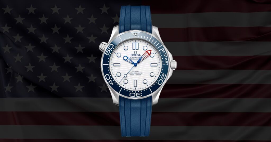 Omega Seamaster Diver 300M blue ceramic bezel with regatta timing scale for sailing