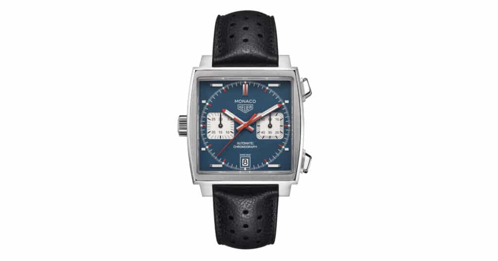 TAG Heuer Monaco 1969 automatic chronograph luxury watch with iconic square case